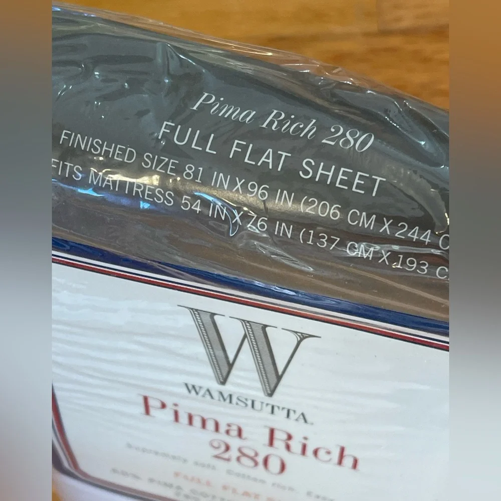 🆕Wamsutta Pima Rich 280 Alabaster White Full Flat Sheet NOS sealed cotton blend